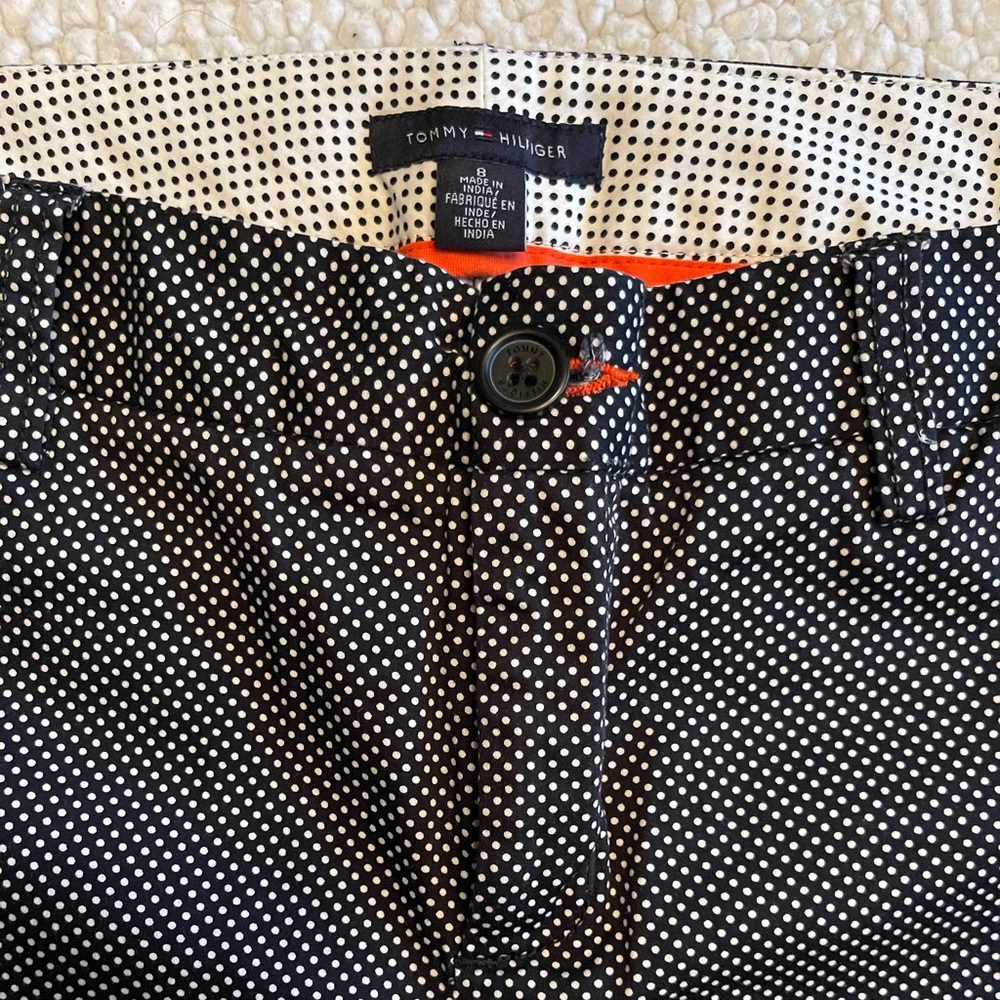 TH black and white polka dots long shorts